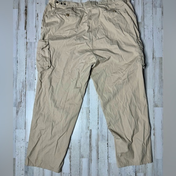 Orvis Pants 42 Men Beige Cargo Zip Front Adjustable Waist Straight Pockets - Picture 11 of 11